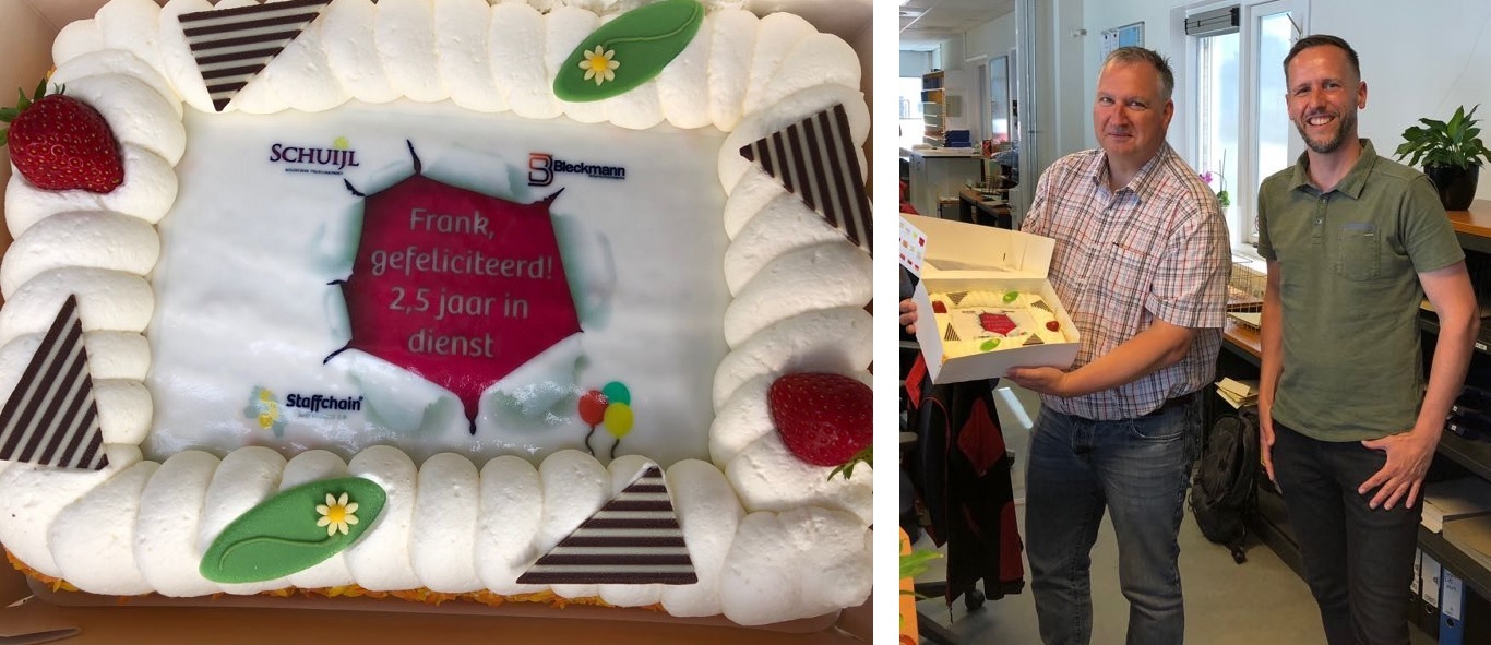 Jubilaris ontvangt taart