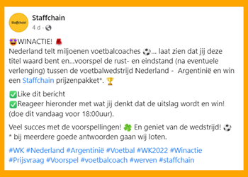 Prijsvraag winactie Staffchain